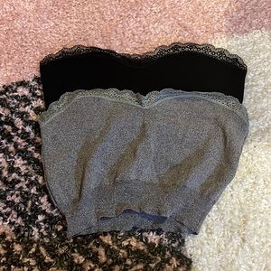 Grey and black tube top